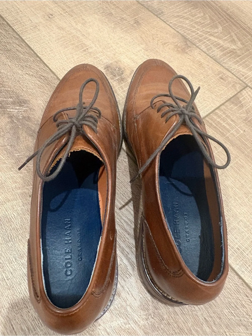 Cole Haan Tan/Brown Leather Lace-Up Oxfords